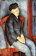 Young Seated Boy with Cap Amedeo Modigliani